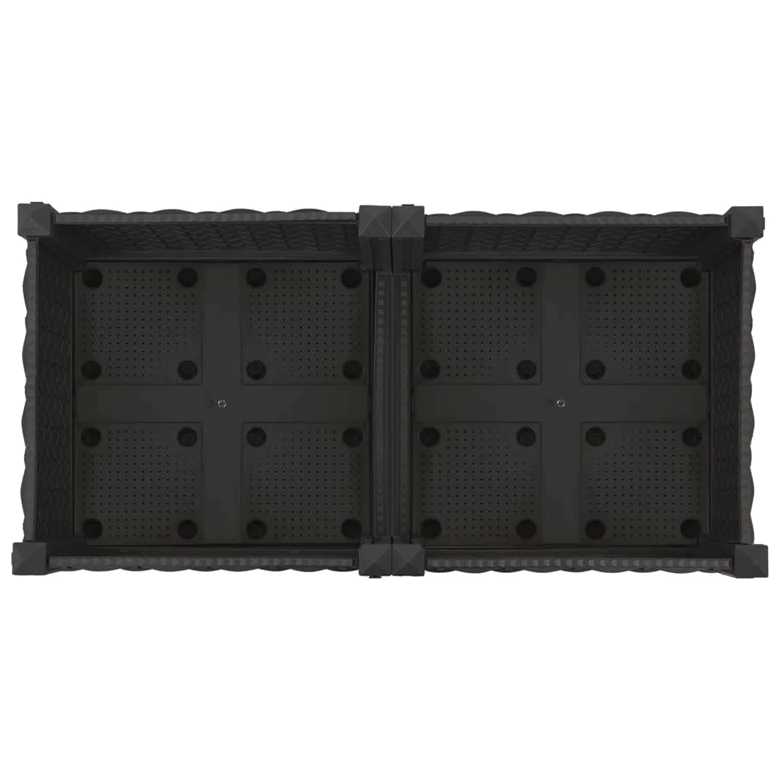 Vrtni saksija s kotačima Crna 80 x 40 x 29 cm PP