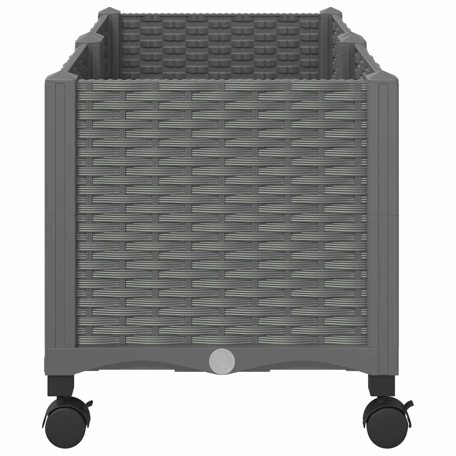 Vrtni saksija s kotačima Svjetlosiva 80 x 40 x 48 cm PP