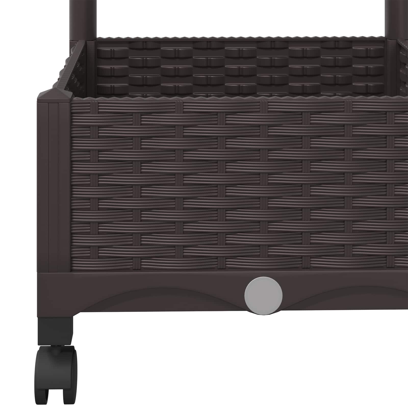 Vrtni saksija s rešetkom i kotačima Smeđa 80 x 40 x 131,5 cm PP
