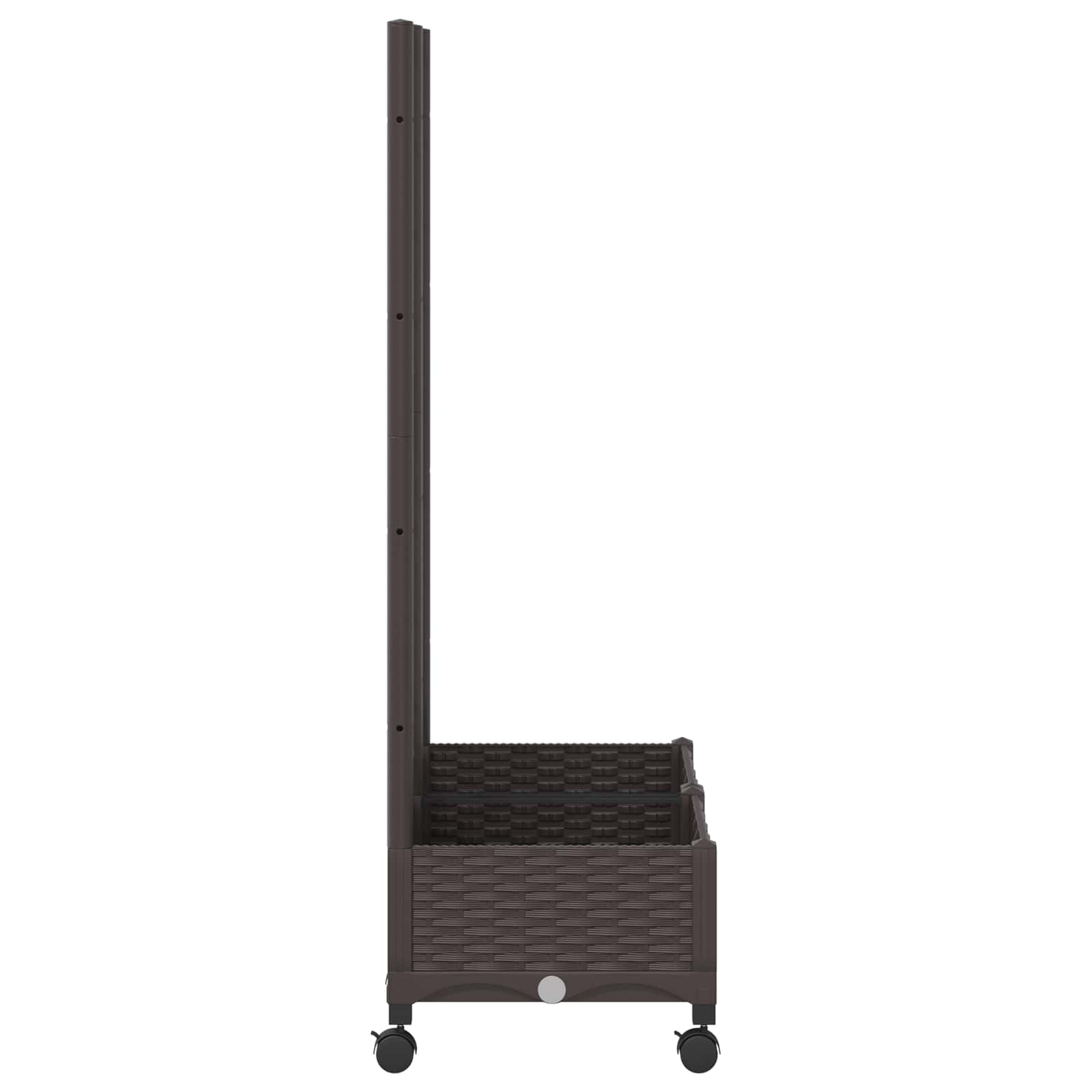 Vrtni saksija s rešetkom i kotačima Smeđa 80 x 40 x 131,5 cm PP