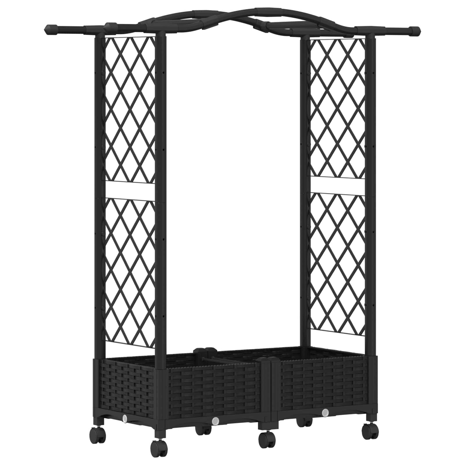 Povišeni krevet s mrežom i krovom Crna 124 x 40 x 129 cm PP