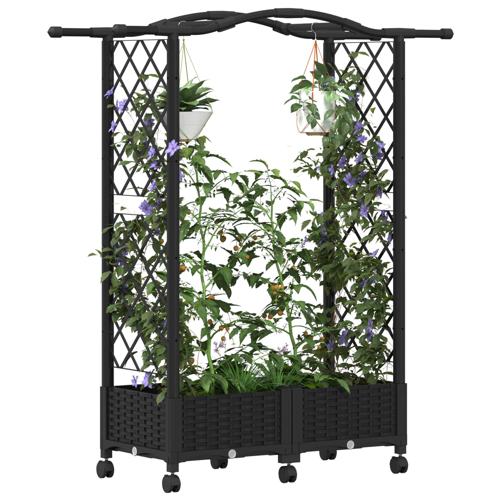 Povišeni krevet s mrežom i krovom Crna 124 x 40 x 129 cm PP