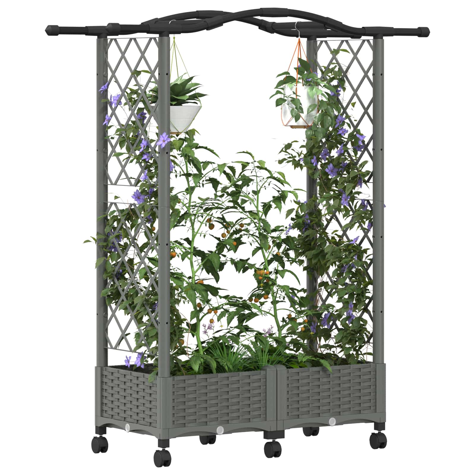 Povišeni krevet s mrežom i krovom Svjetlosiva 124 x 40 x 129 cm