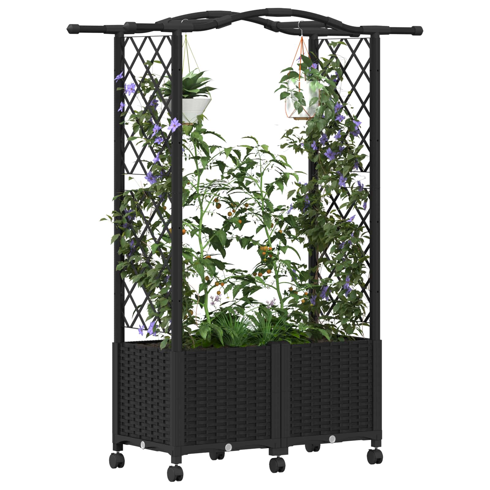 Povišeni krevet s mrežom i krovom Crna 125 x 40 x 144 cm PP