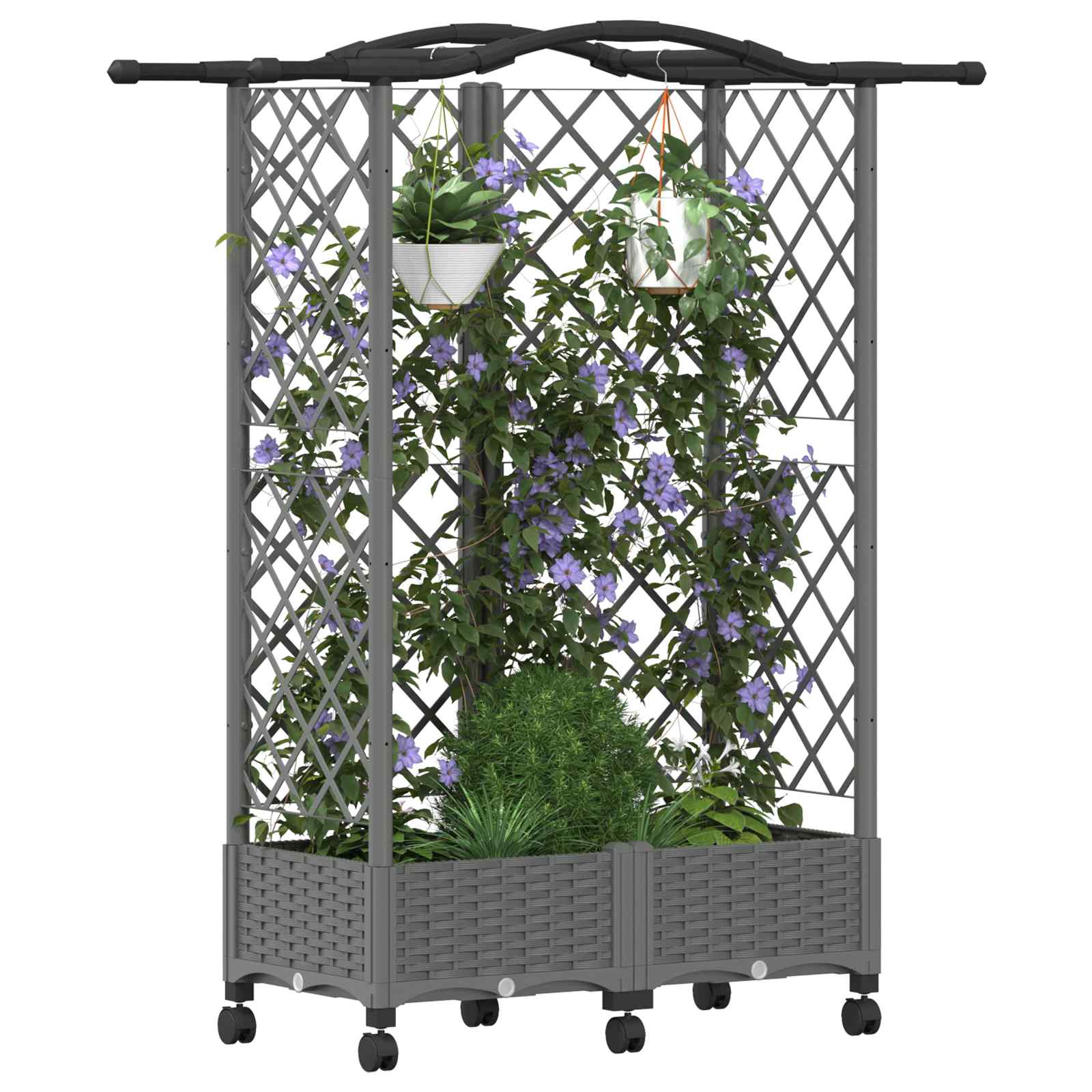 Povišeni krevet s mrežom i krovom Svjetlosiva 124 x 40 x 129 cm