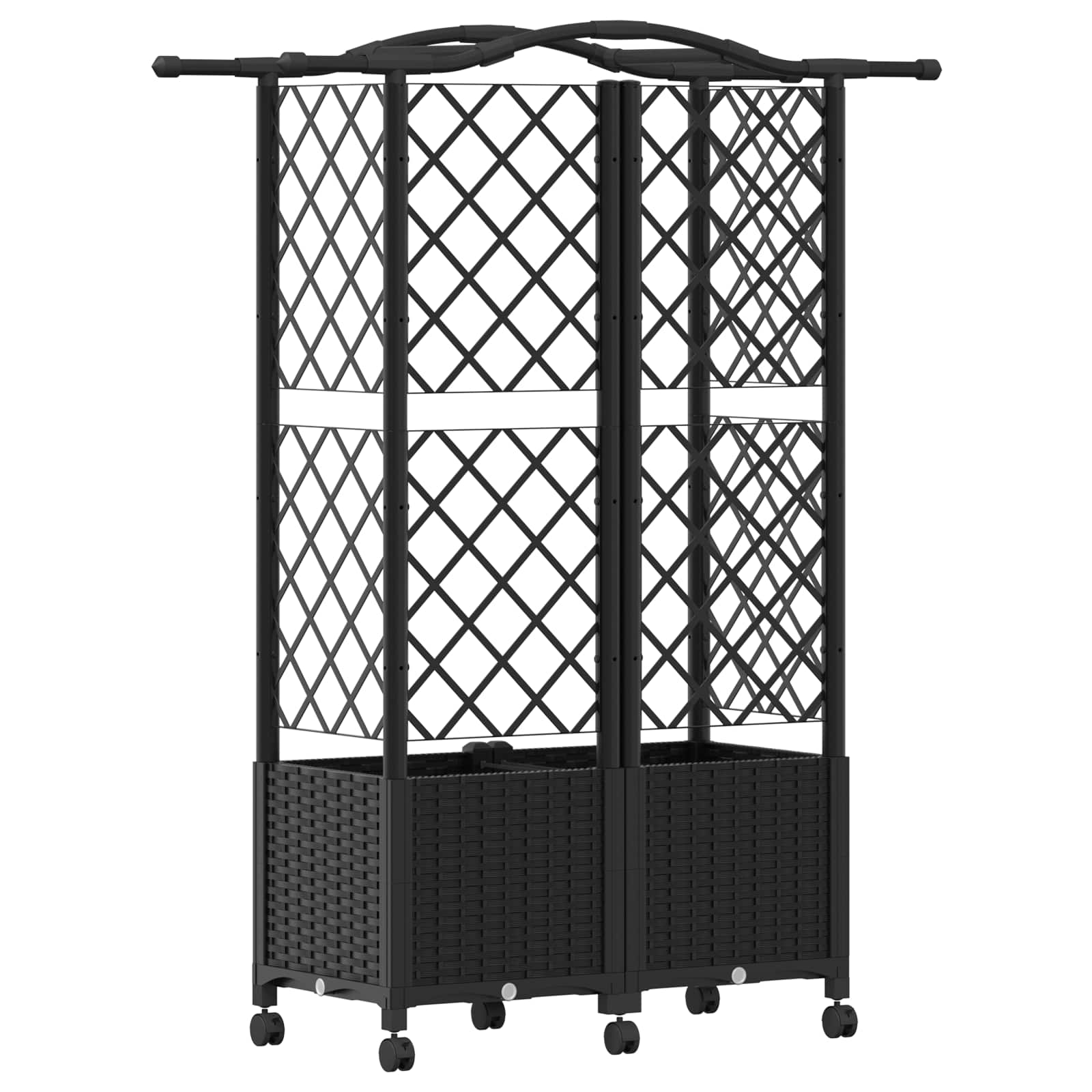 Povišeni krevet s mrežom i krovom Crna 122 x 40 x 144 cm PP