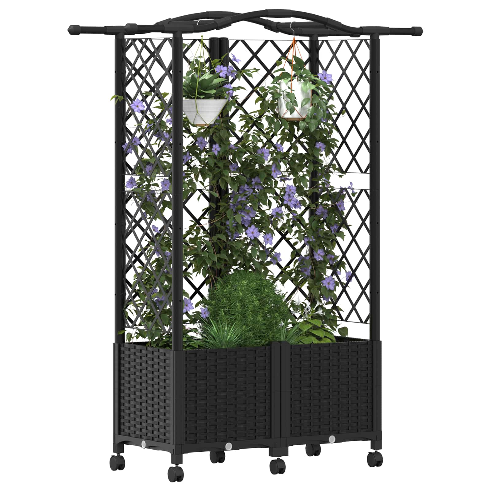 Povišeni krevet s mrežom i krovom Crna 122 x 40 x 144 cm PP