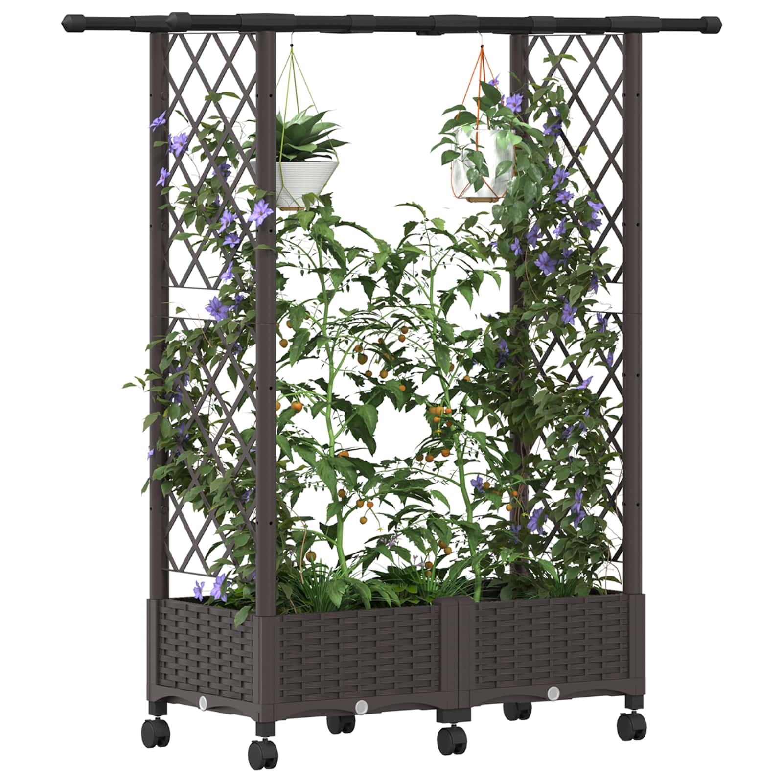 Povišeni krevet s mrežom i krovom Smeđa 122,5 x 40 x 127 cm PP