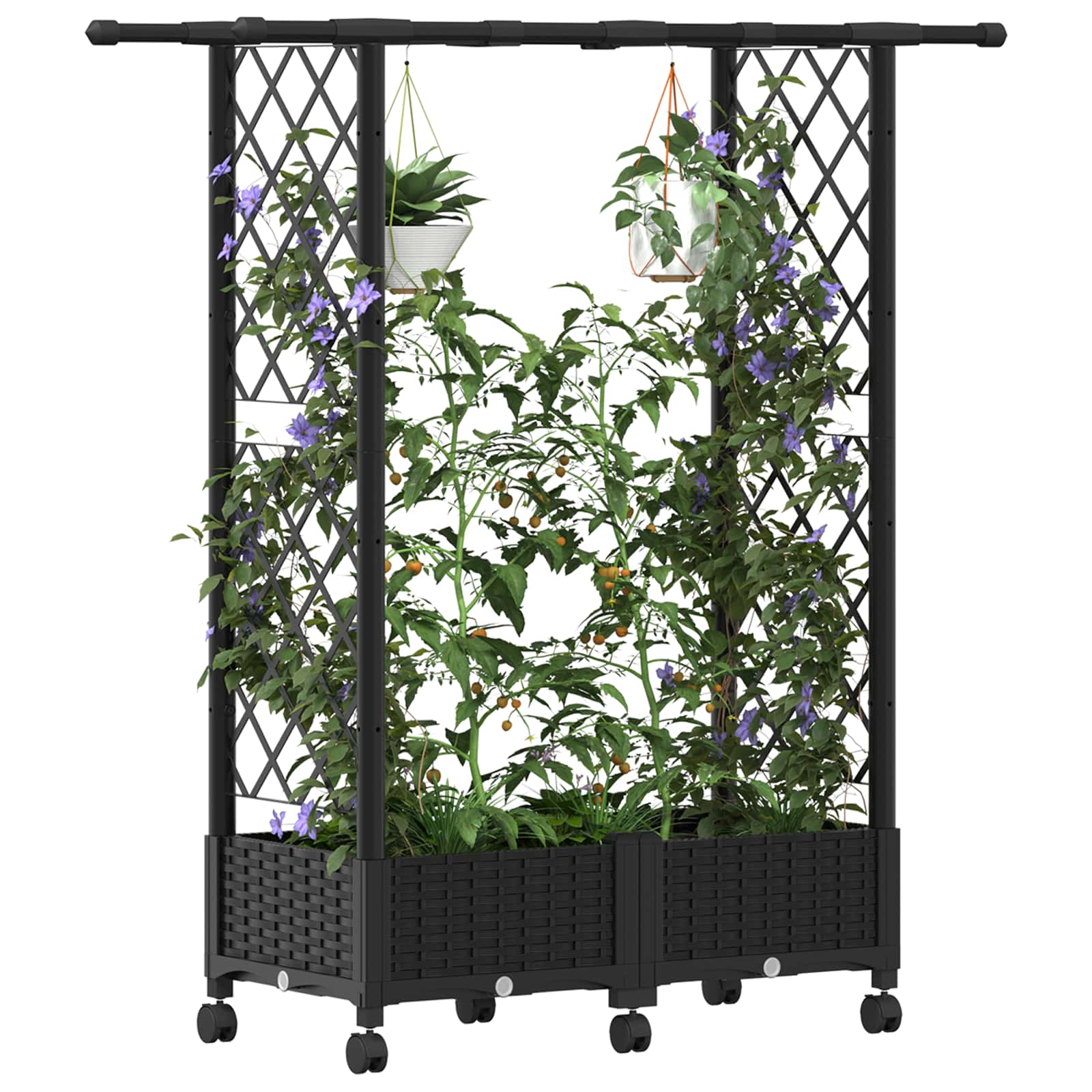 Povišeni krevet s mrežom i krovom Crna 122,5 x 40 x 127 cm PP