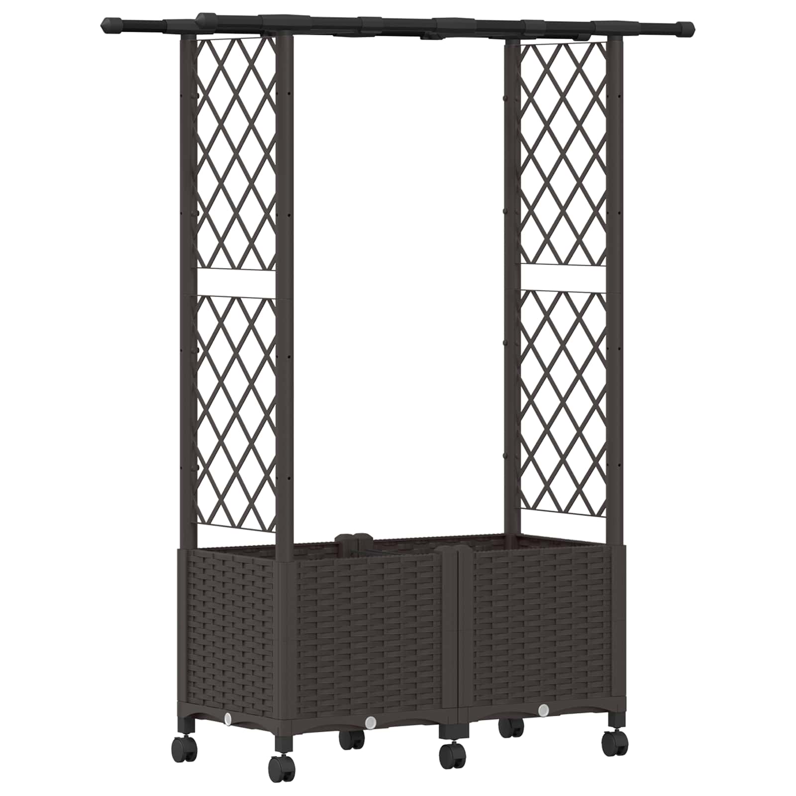 Povišeni krevet s mrežom i krovom Smeđa 124,5 x 40 x 142 cm PP