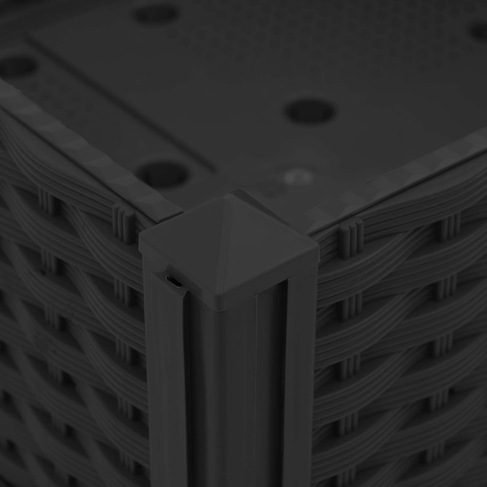 Vrtni saksija s kotačima Crna 120 x 40 x 29 cm PP