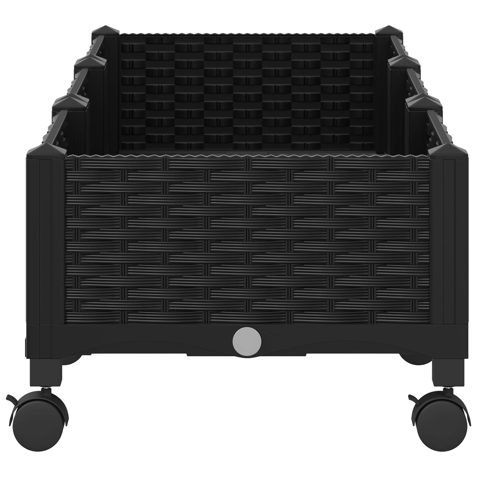 Vrtni saksija s kotačima Crna 120 x 40 x 29 cm PP