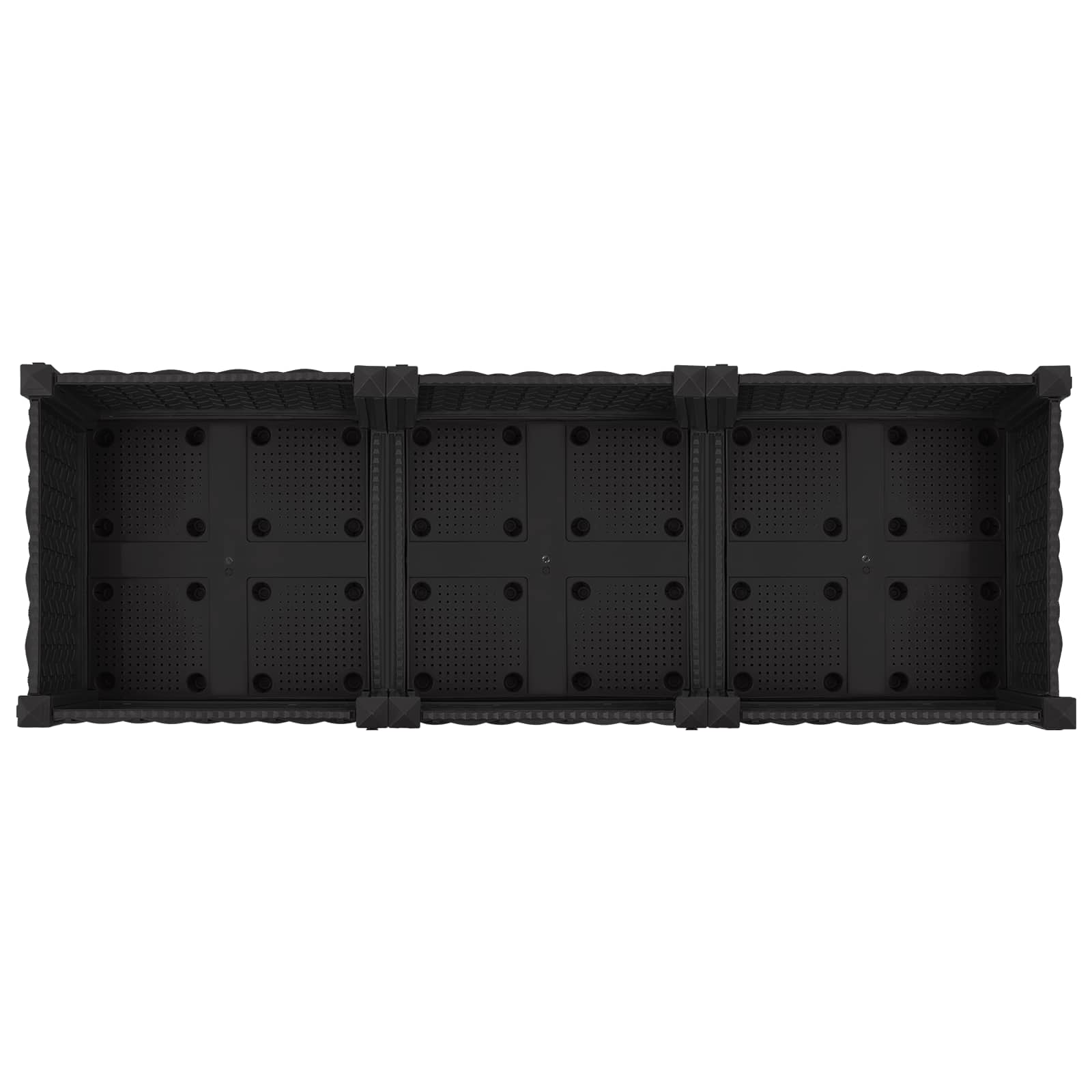 Vrtni saksija s kotačima Crna 120 x 40 x 29 cm PP