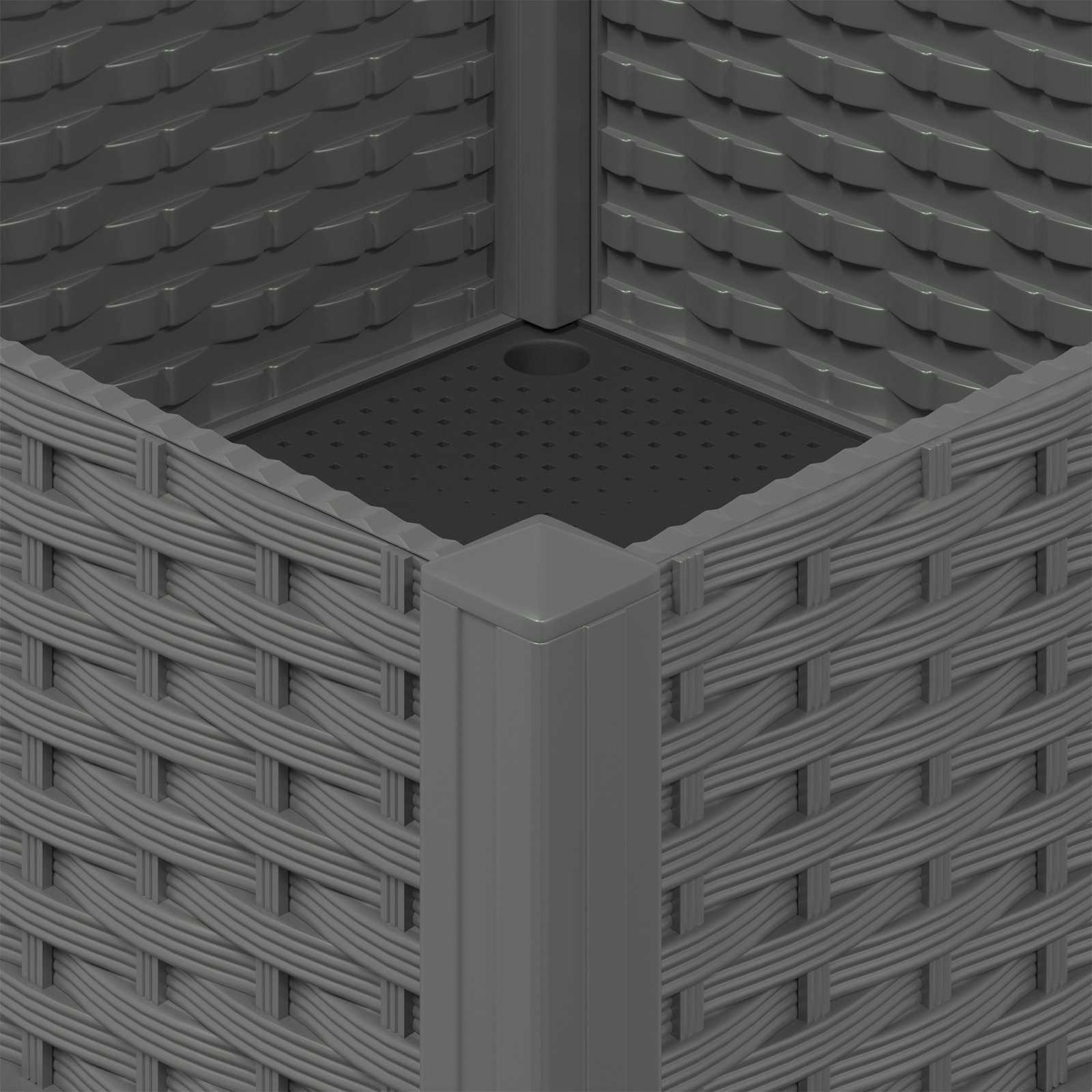 Vrtni saksija s kotačima Svjetlosiva 120 x 40 x 33 cm PP