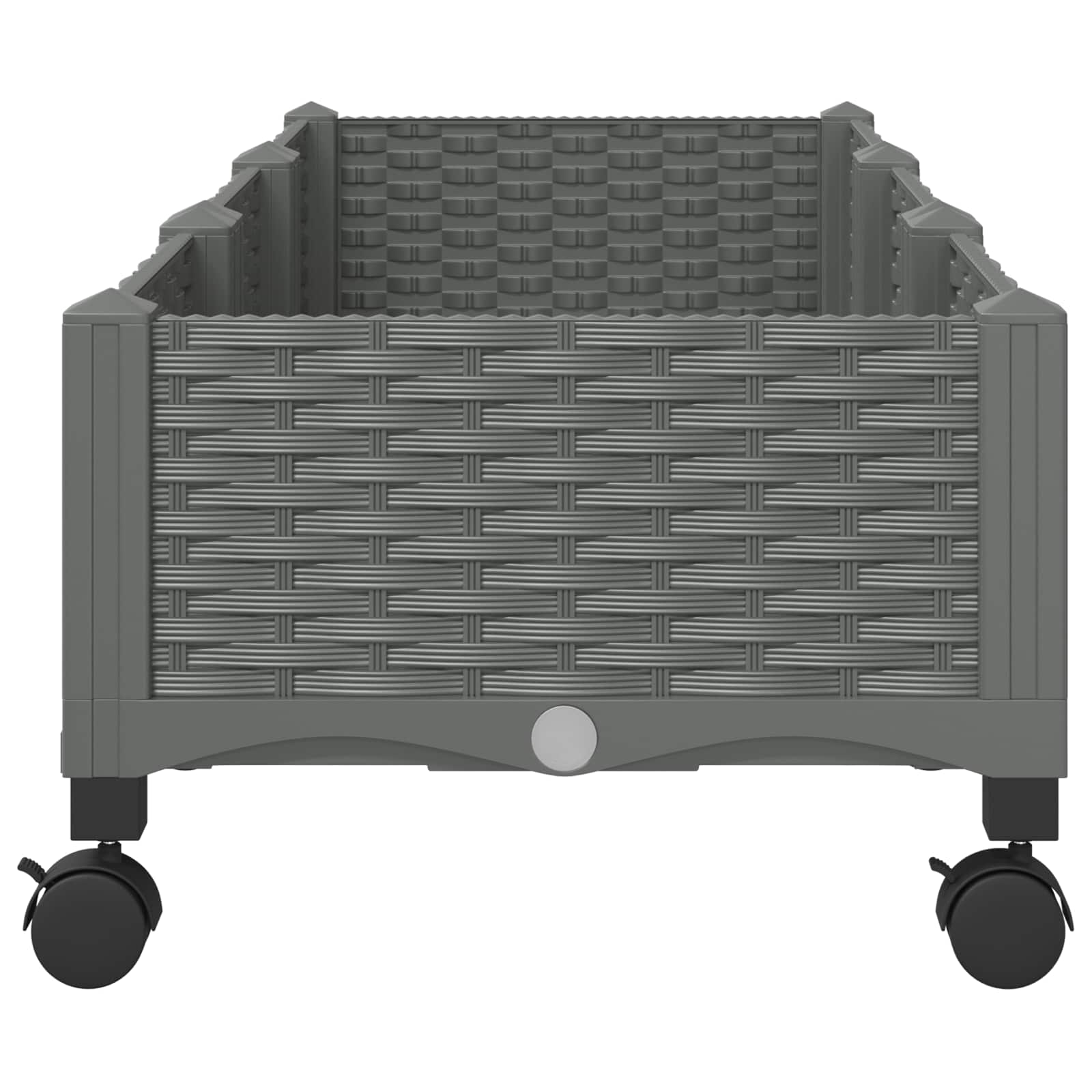 Vrtni saksija s kotačima Svjetlosiva 120 x 40 x 33 cm PP