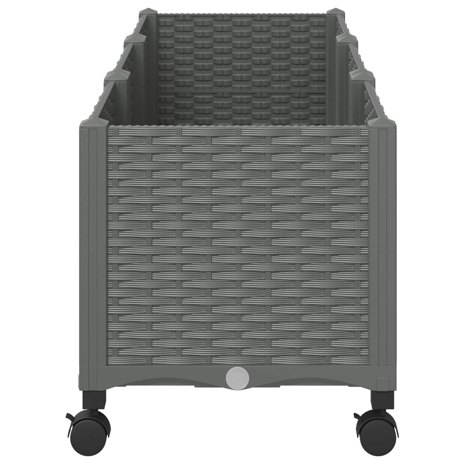 Vrtni saksija s kotačima Svjetlosiva 120 x 40 x 48 cm PP