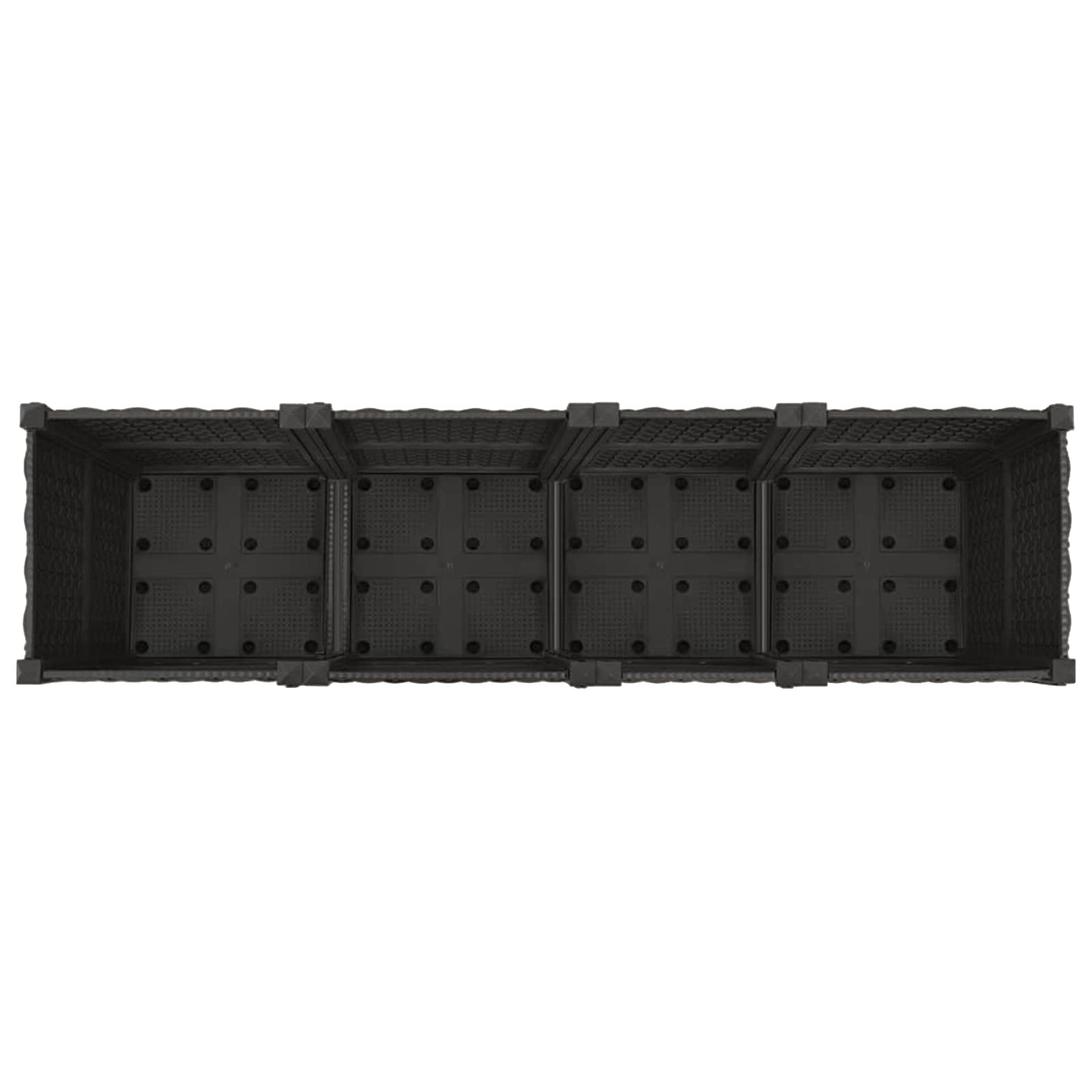 Vrtni saksija s kotačima Crna 160 x 40 x 44 cm PP