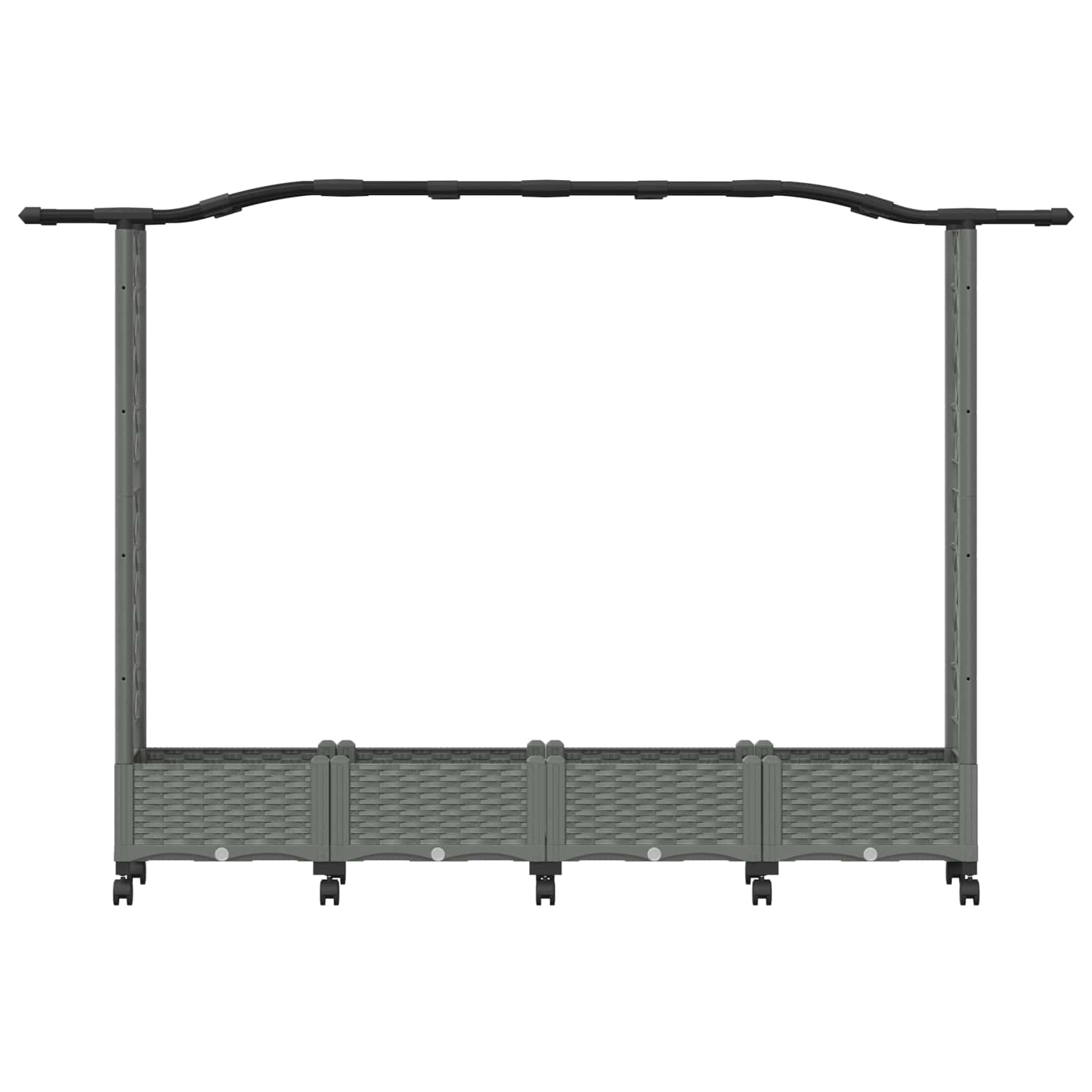 Povišeni krevet s mrežom i krovom Svjetlosiva 207 x 40 x 129 cm