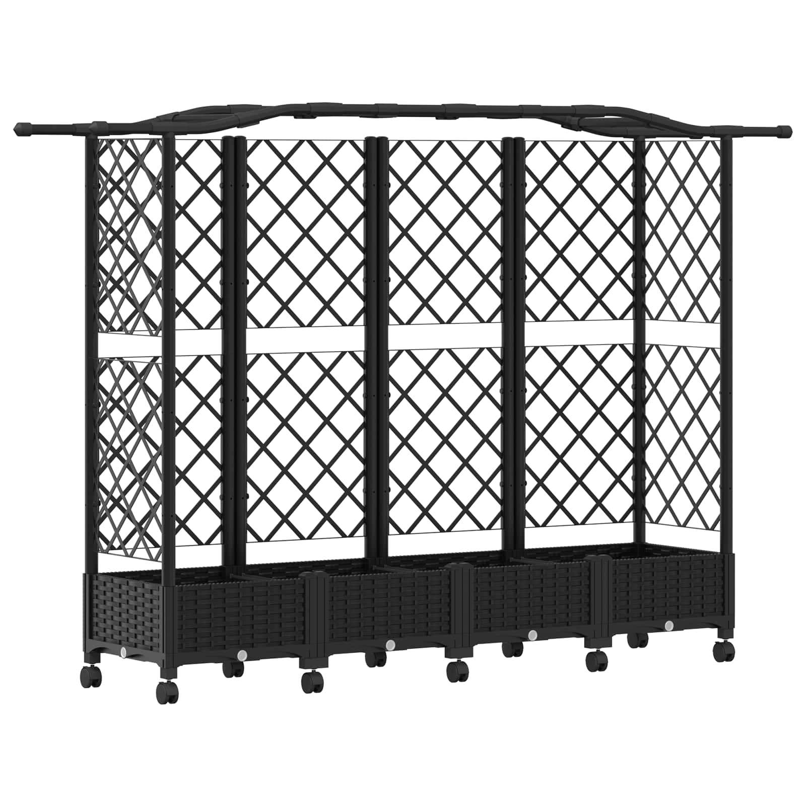 Povišeni krevet s mrežom i krovom Crna 203,5 x 40 x 129 cm PP
