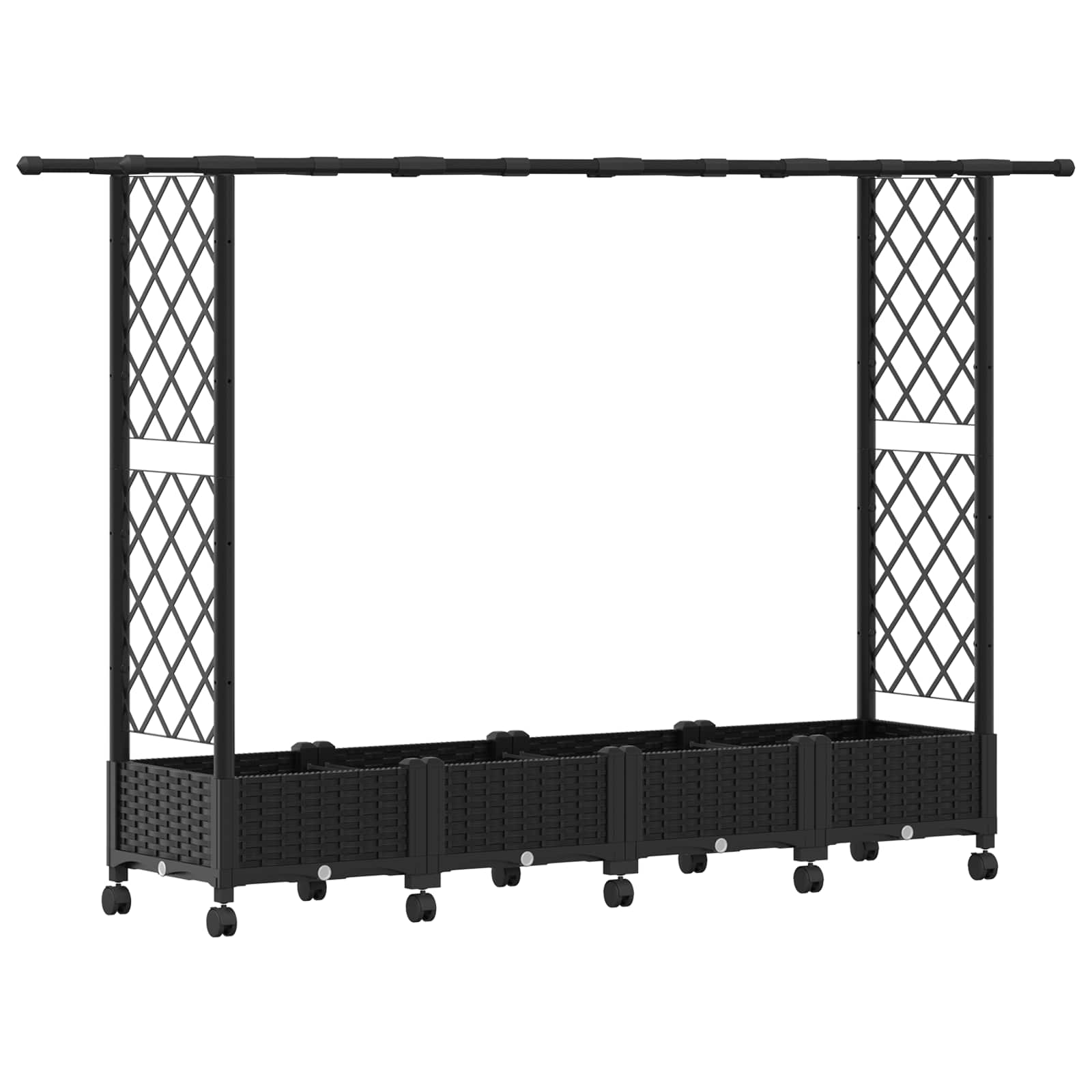 Povišeni krevet s mrežom i krovom Crna 203 x 40 x 127 cm PP