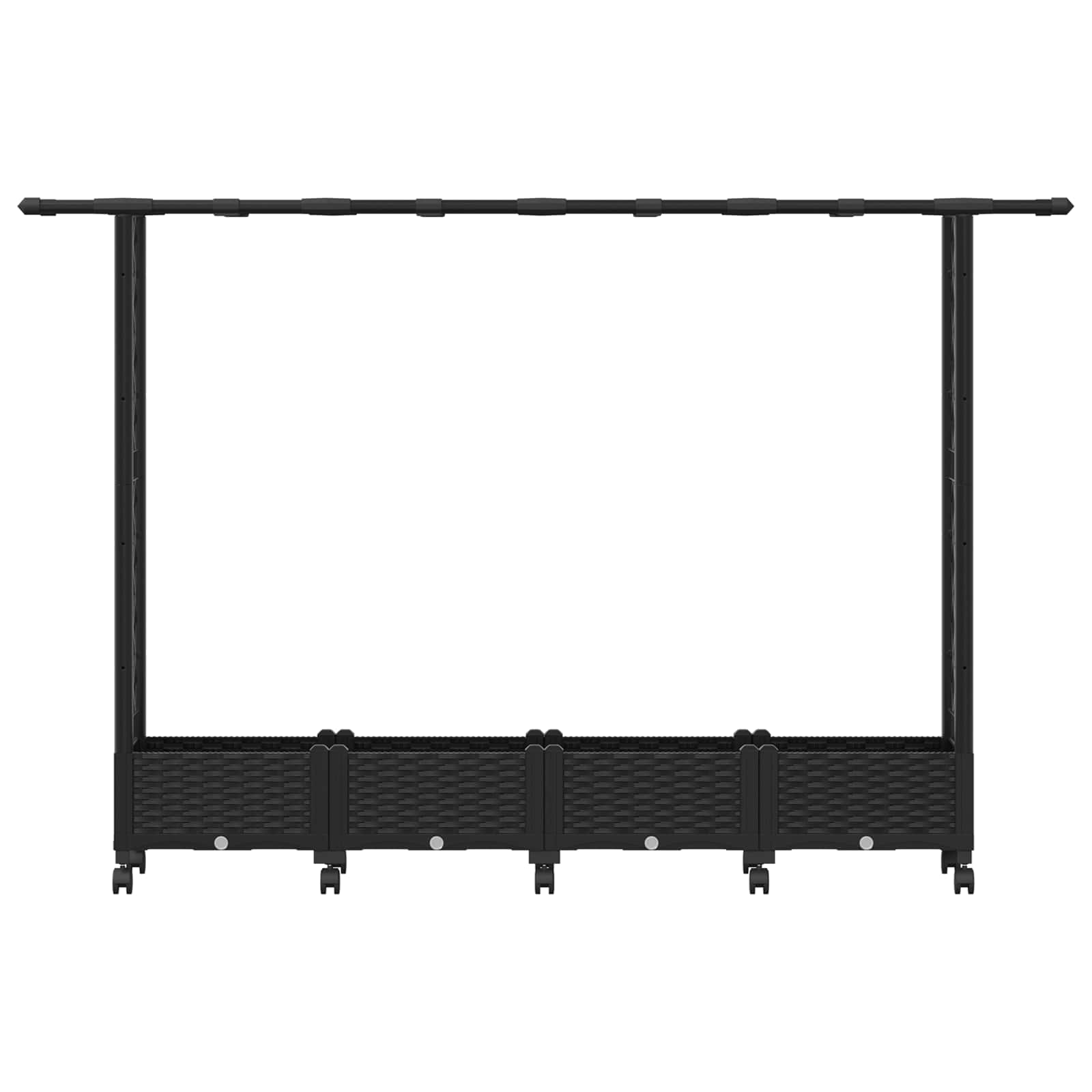 Povišeni krevet s mrežom i krovom Crna 203 x 40 x 127 cm PP