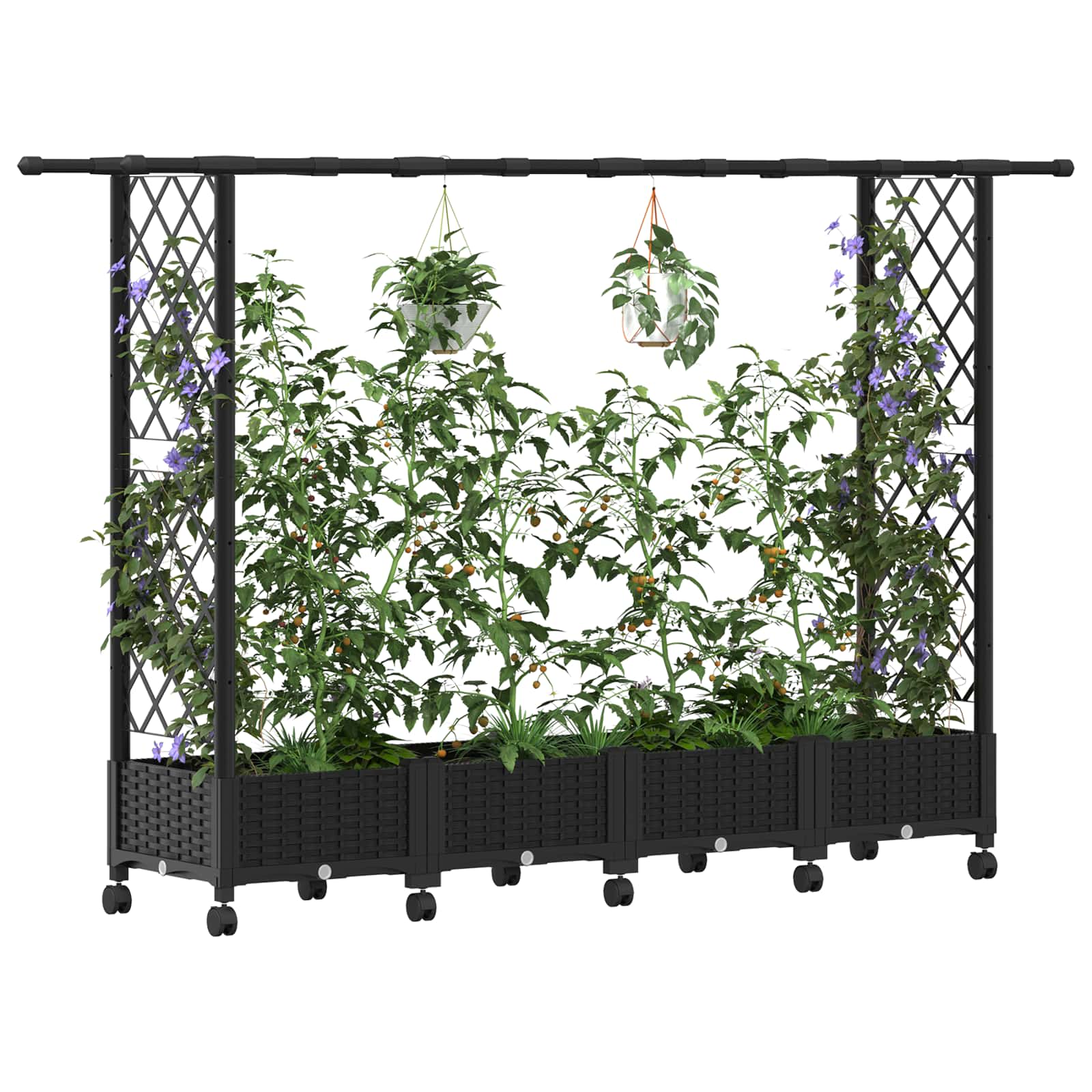 Povišeni krevet s mrežom i krovom Crna 203 x 40 x 127 cm PP