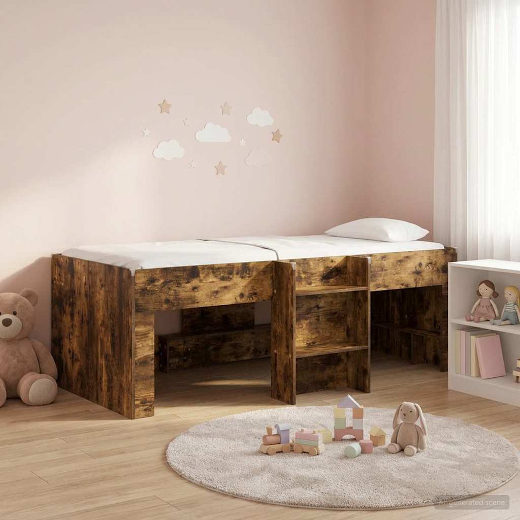 Kreveta za visoko spavanje djece 2 pcs Dimljeni hrast