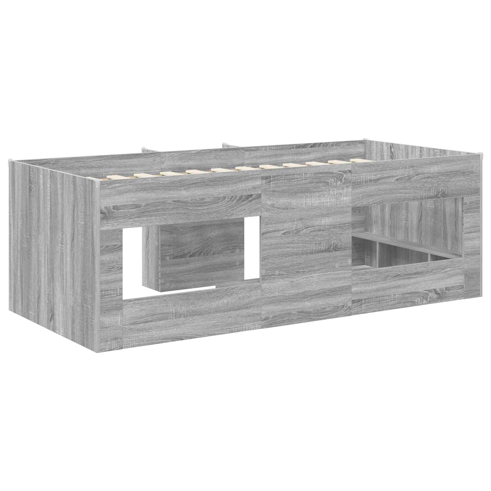 Kreveta za visoko spavanje djece 2 pcs Siva Sonoma 90 x 190 cm