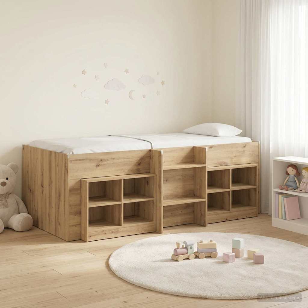 Loft krevet s ormarom 3 kom. Hrast artisan Konstruirano drvo