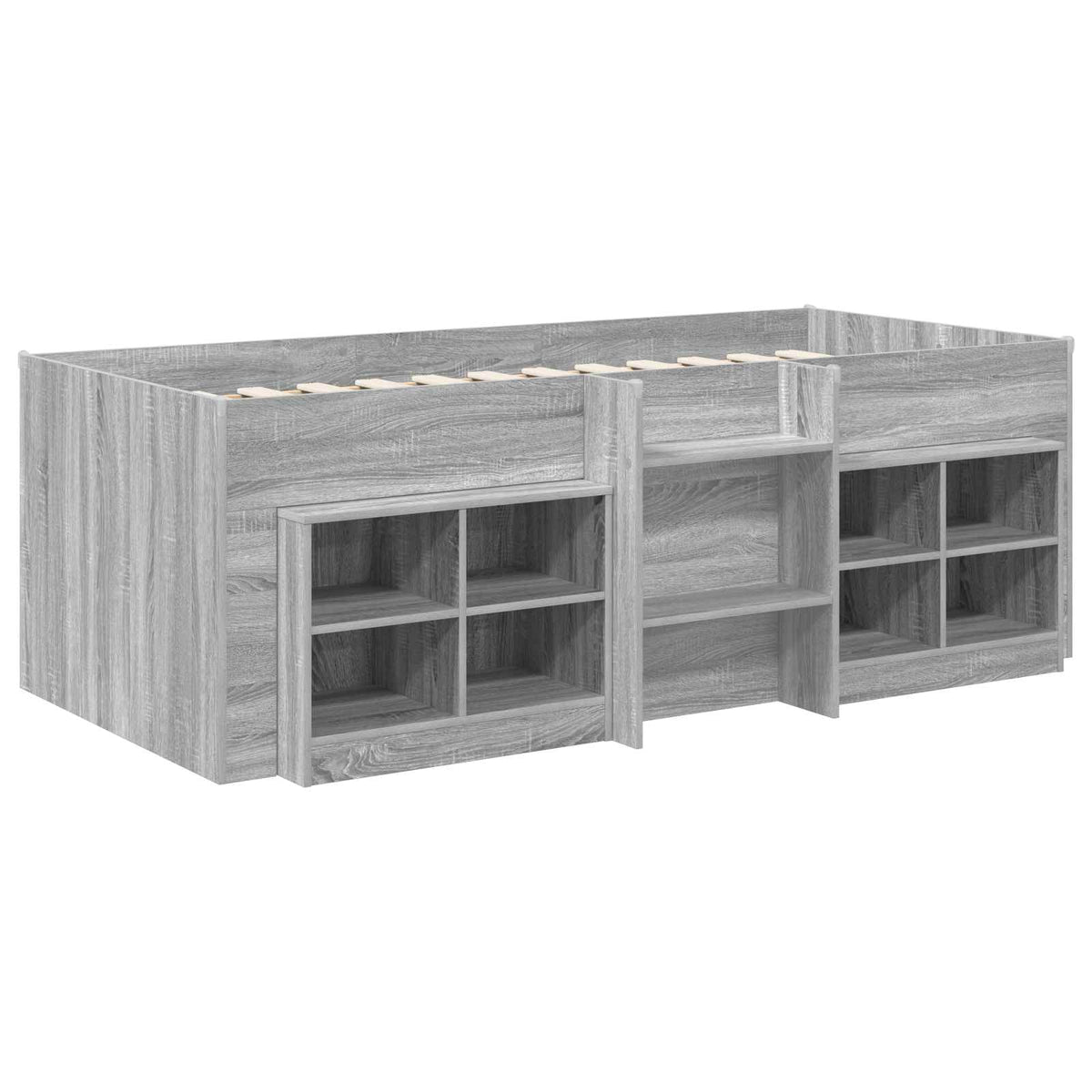 Loft krevet s ormarom 3 kom. Siva Sonoma Konstruirano drvo 98.5 x 200 cm