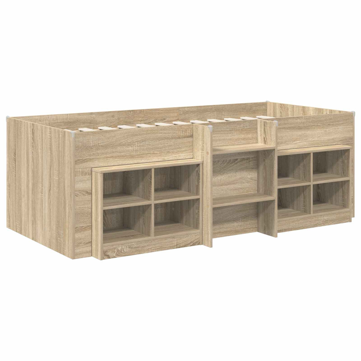 Loft krevet s ormarom 3 kom. Hrast sonoma Konstruirano drvo Smeđa 75 x 190 cm