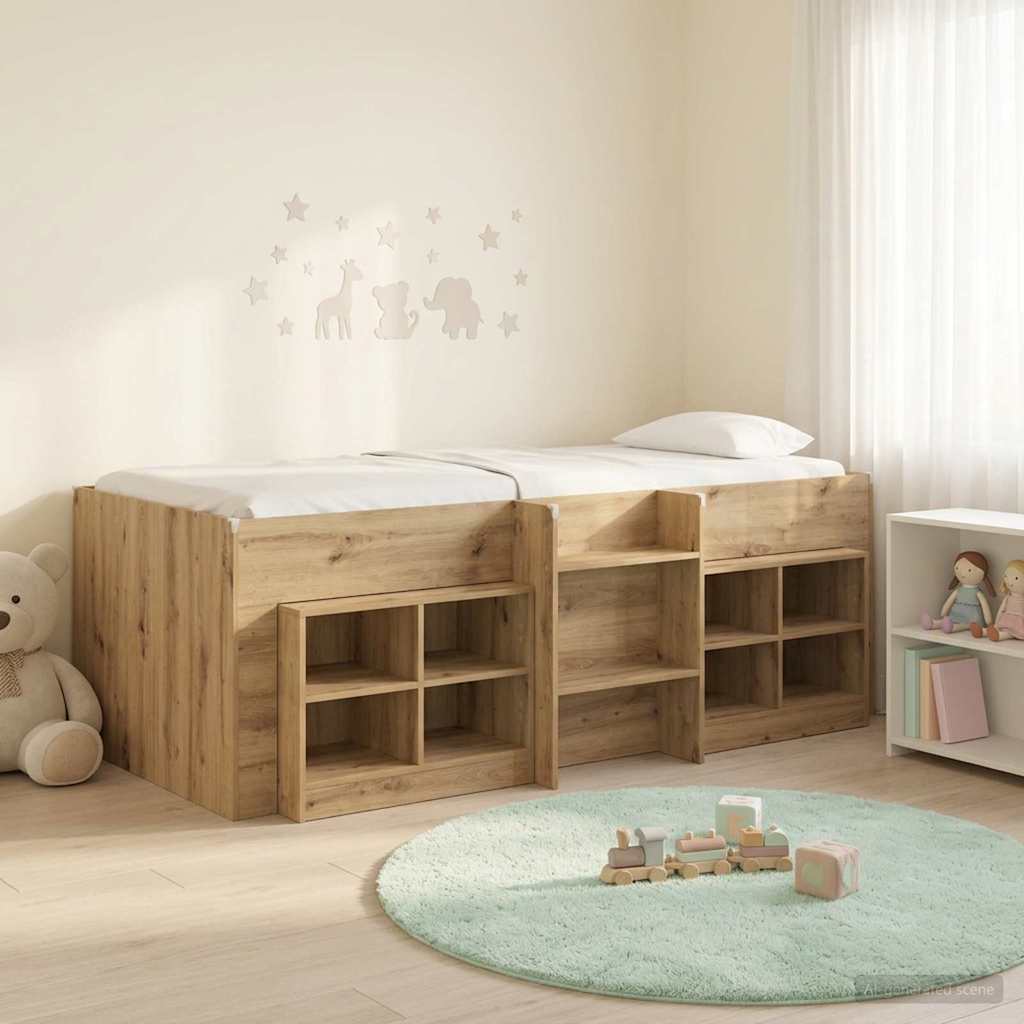 Loft krevet s ormarom 3 kom. Hrast artisan Konstruirano drvo