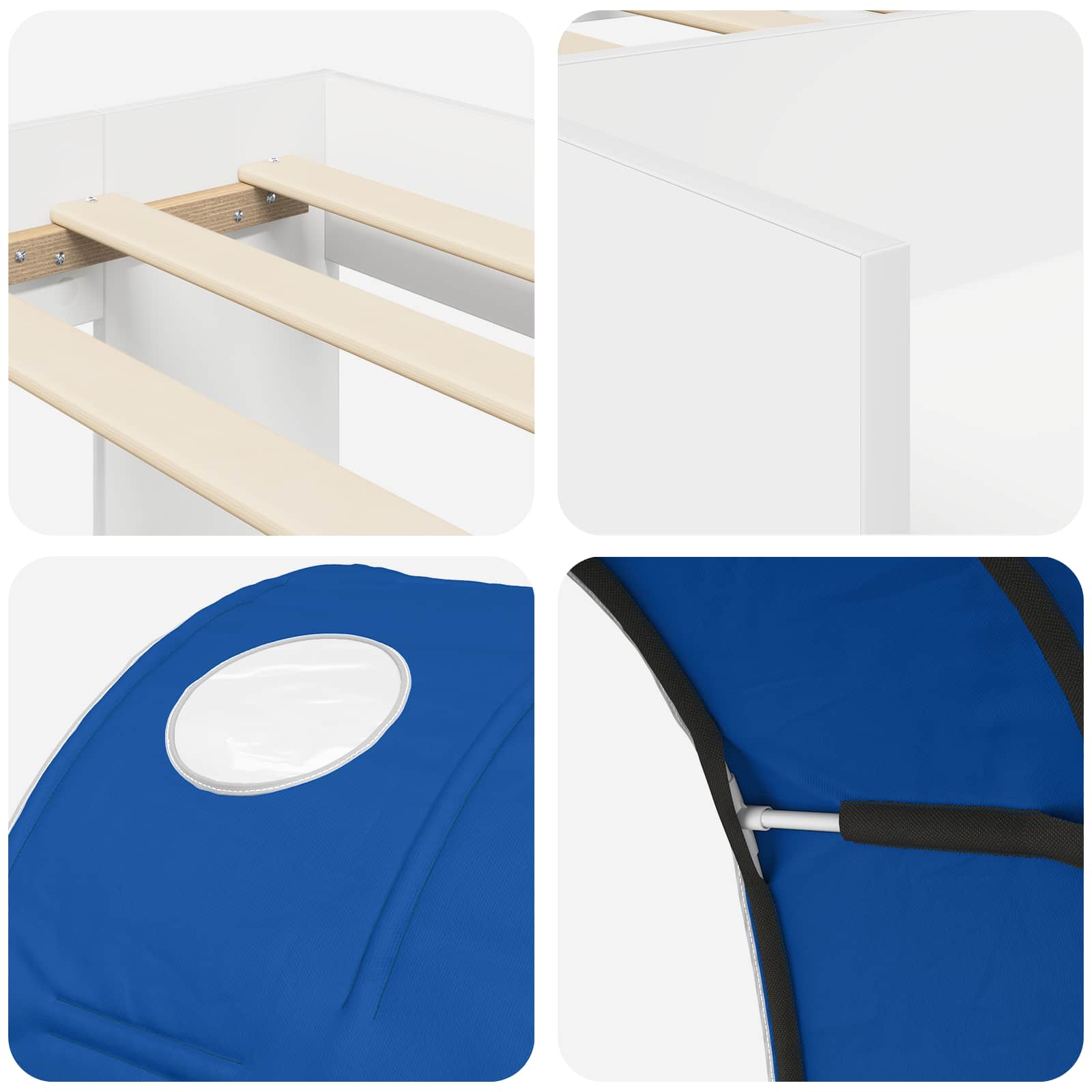 Krevet s tunelom 3 pcs Bijela i plava Konstruirano drvo