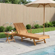 Suncobran s stolom 2 pcs Smeđa 40 x 40 x 40 cm Čvrsto teak drvo