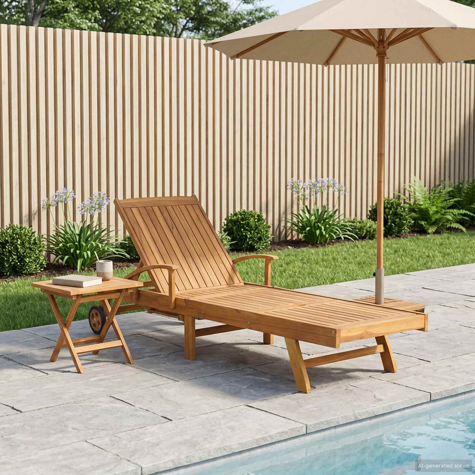 Suncobran s stolom 2 pcs Smeđa 40 x 40 x 40 cm Čvrsto teak drvo