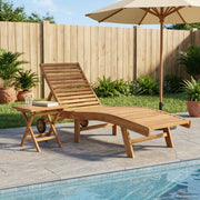 Ležaljka 2 pcs Smeđa Čvrsto teak drvo