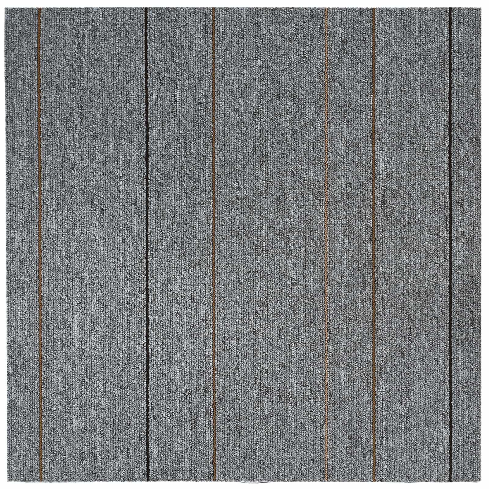 Tepih pločica Svijetlosiva s prugom 50 x 50 cm 4 pcs