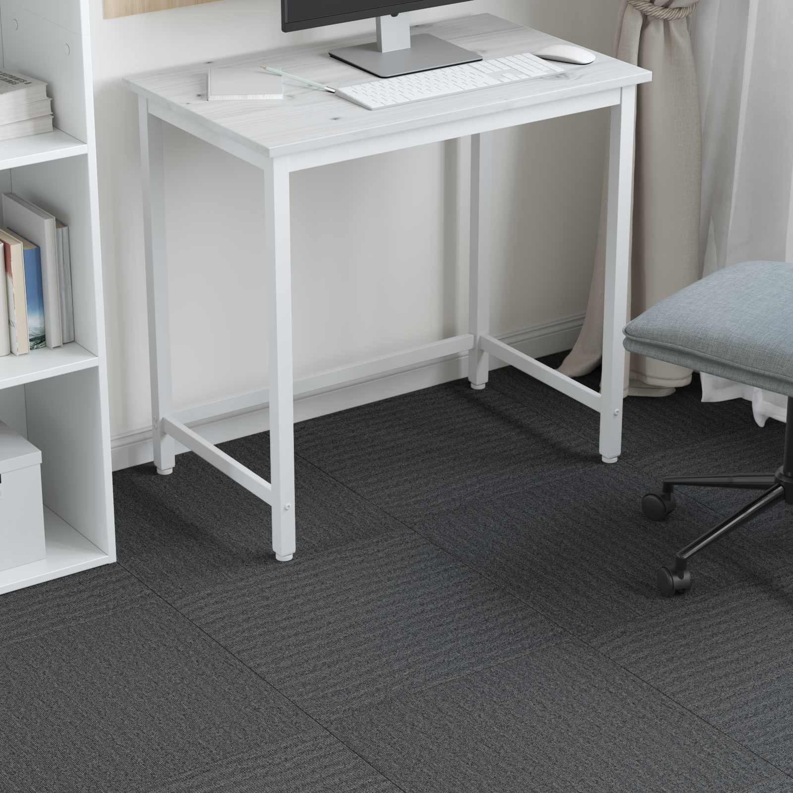 Tepih pločica Srednja Siva 50 x 50 cm 36 pcs PP i bitumen