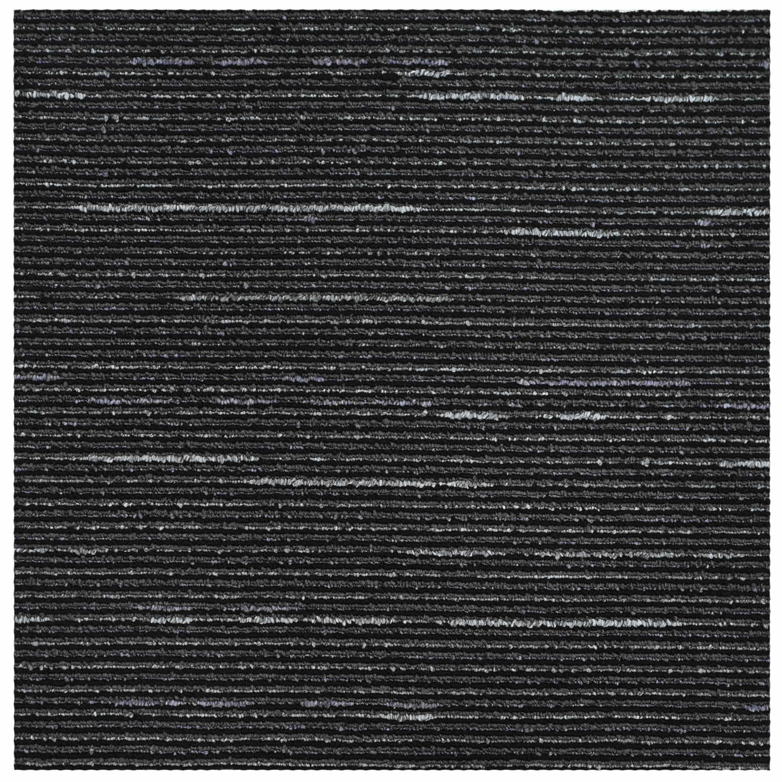 Tepih pločica Prugasta Crna 50 x 50 cm 36 pcs PP i bitumen