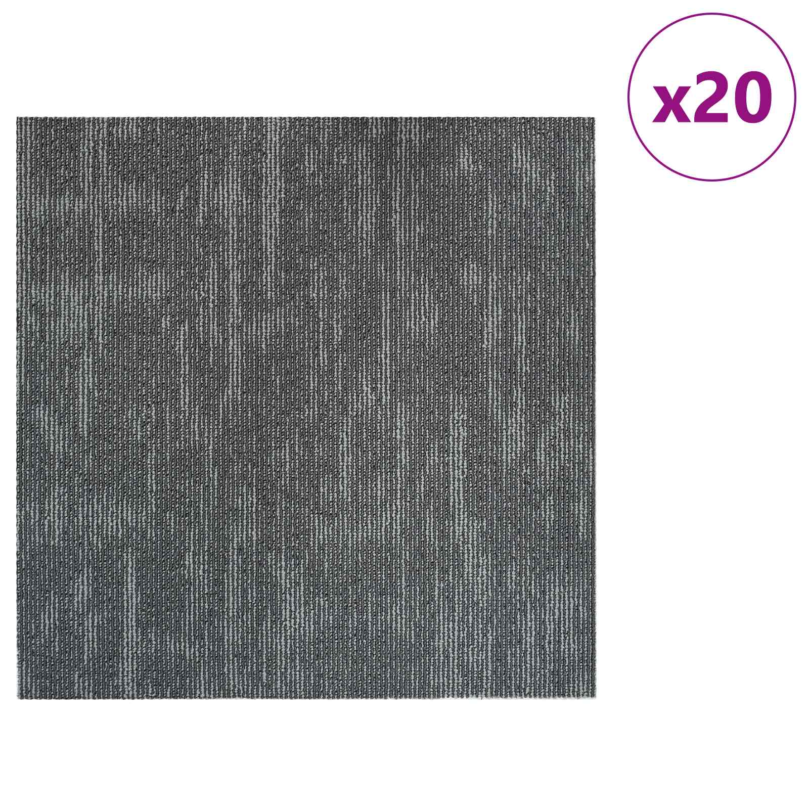 Tepih pločica Betonska siva 50 x 50 cm 20 pcs PP i bitumen