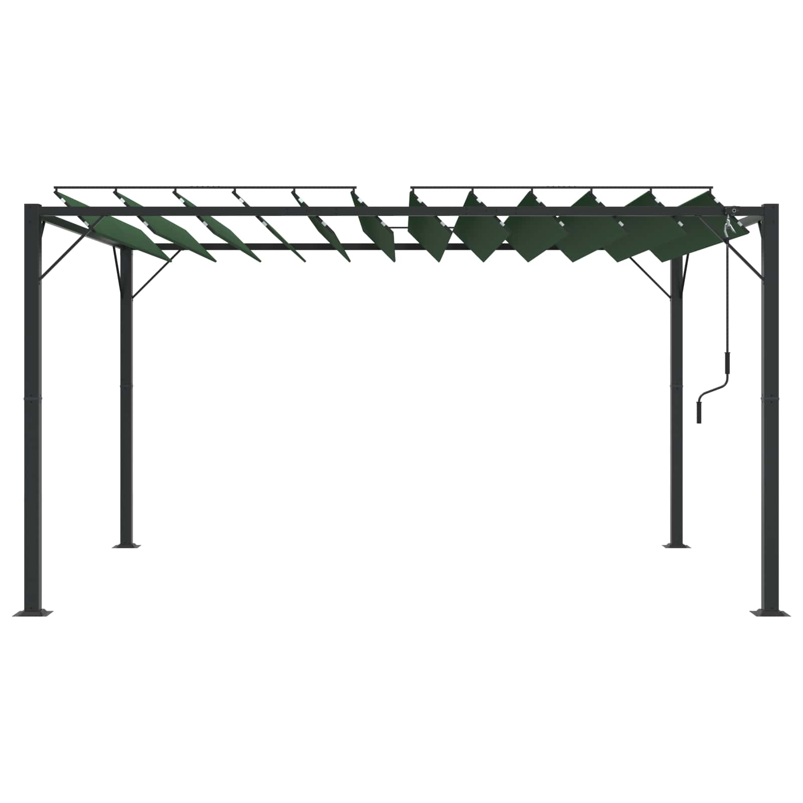 Gazebo s krovom s roletnom Zelena 3 x 4 x 2,14 m