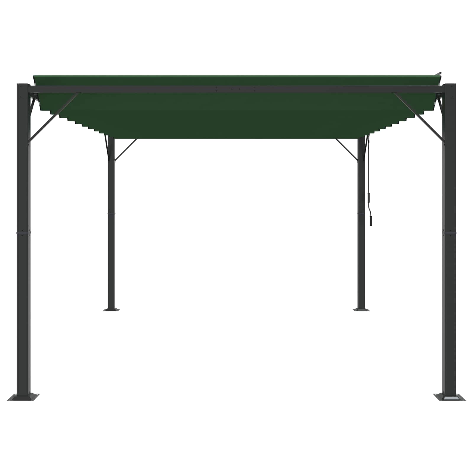 Gazebo s krovom s roletnom Zelena 3 x 4 x 2,14 m