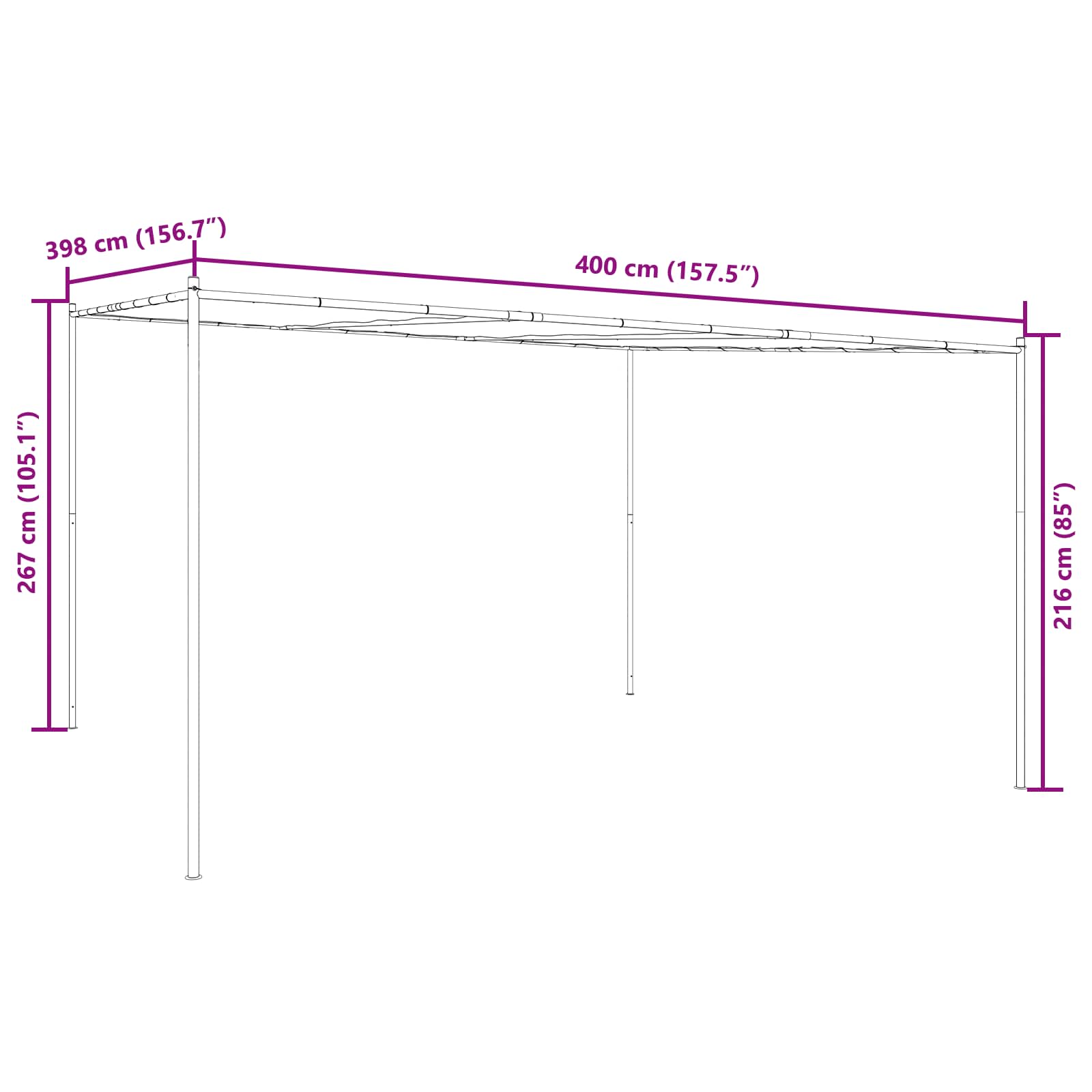 Gazebo 4 x 3,98 x 2,67 m Zelena Poliester i čelik