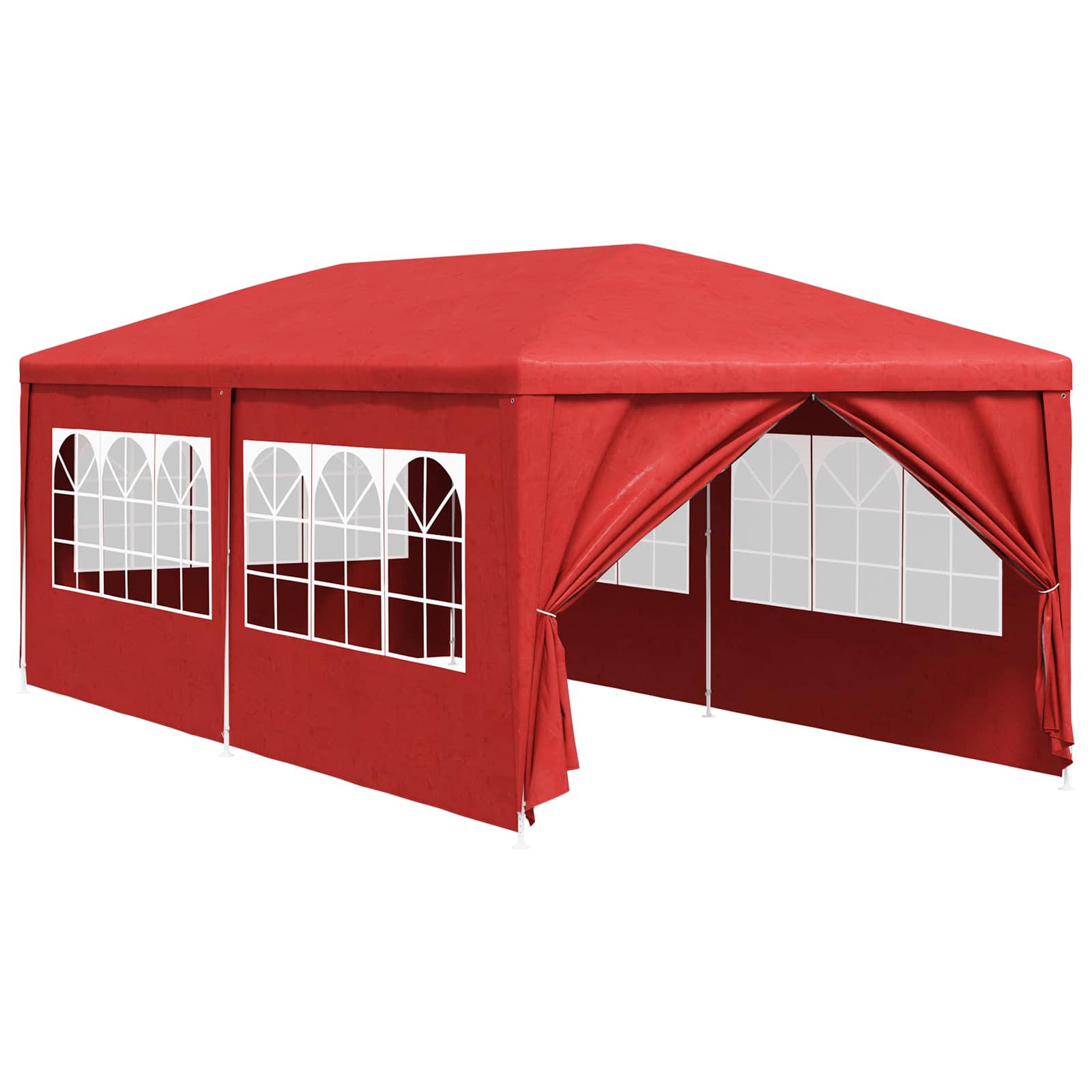 Šator za zabave 600 x 300 x 255 cm Crvena PE i čelik