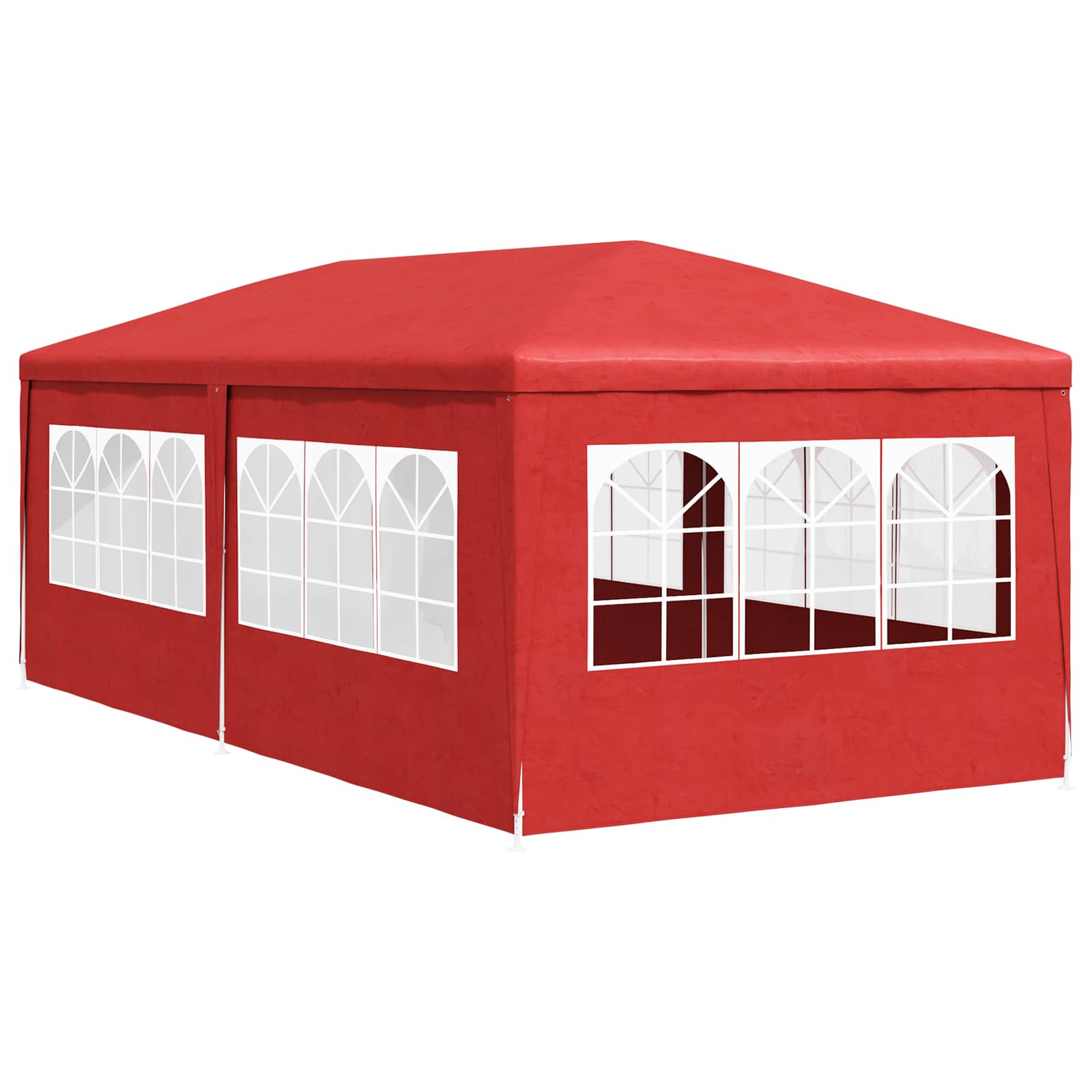 Šator za zabave 600 x 300 x 255 cm Crvena PE i čelik