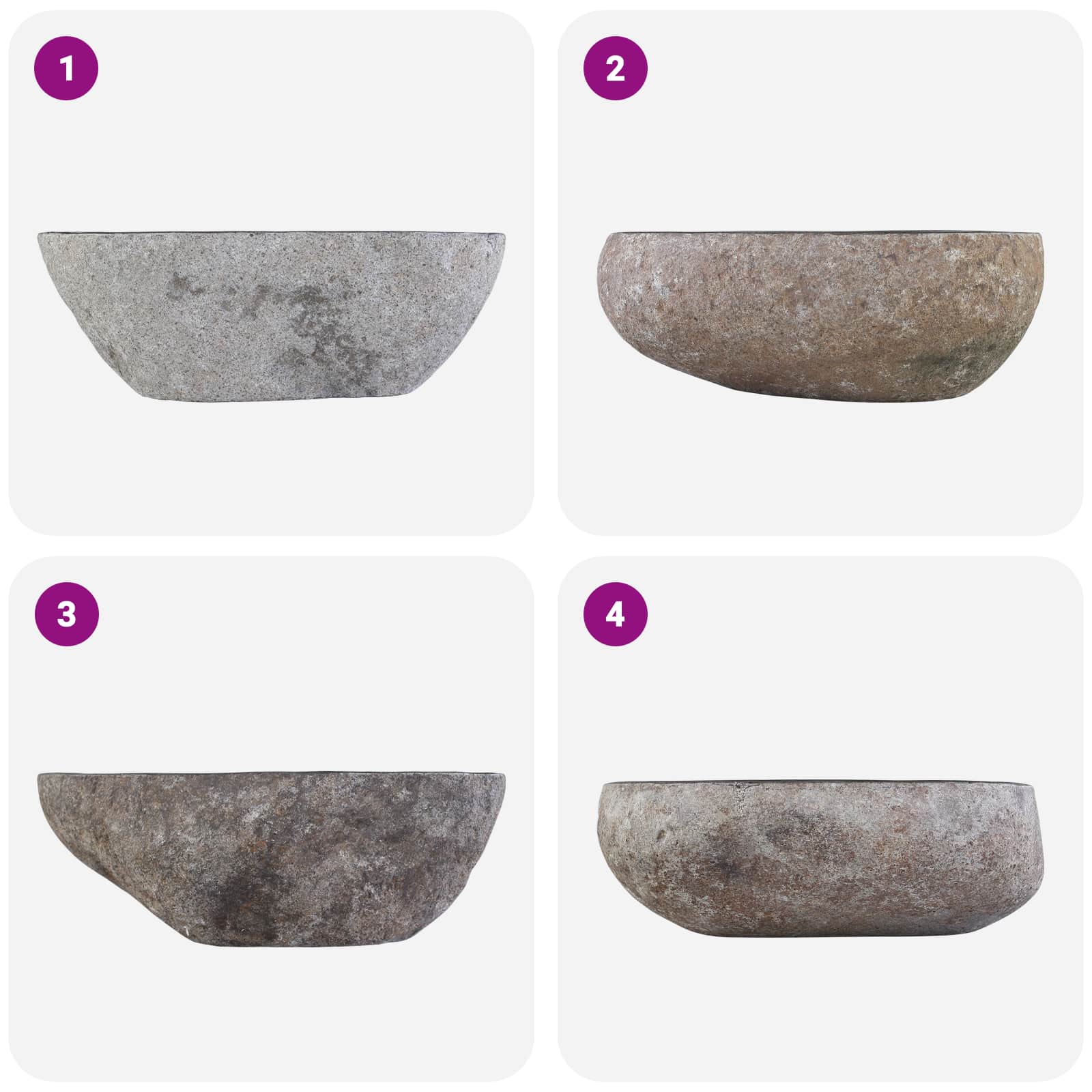 Sudoper Ovalni Siva (32-37) x (27-30) x 12 cm Rijeka kamen