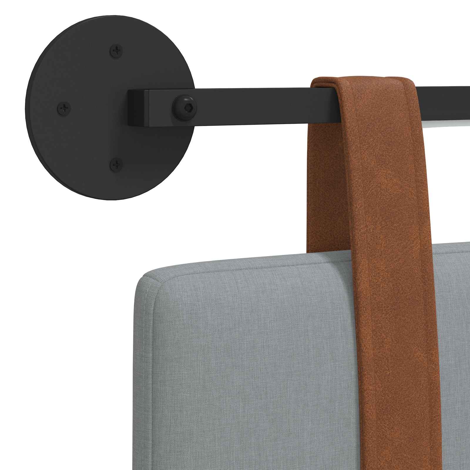 Viseće uzglavlje kreveta S LED svjetlom Svjetlosiva Antikni PU