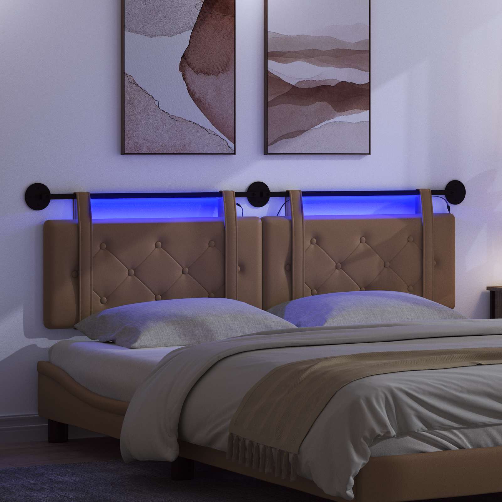 Viseće uzglavlje kreveta Boja cappuccina Umjetna koža