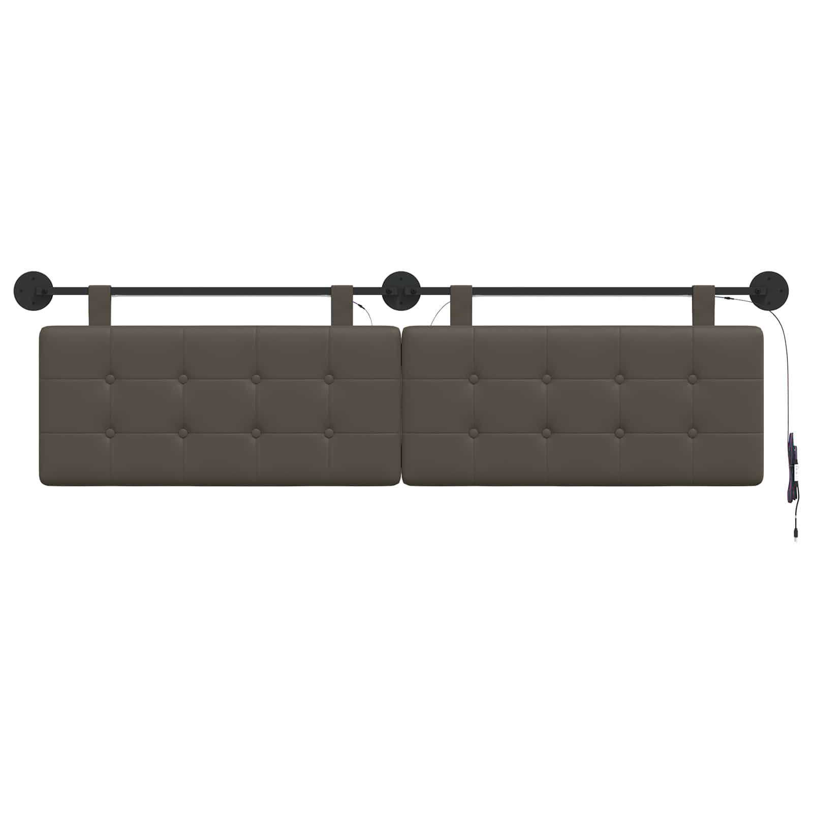 Viseće uzglavlje kreveta S LED svjetlom Siva Umjetna koža