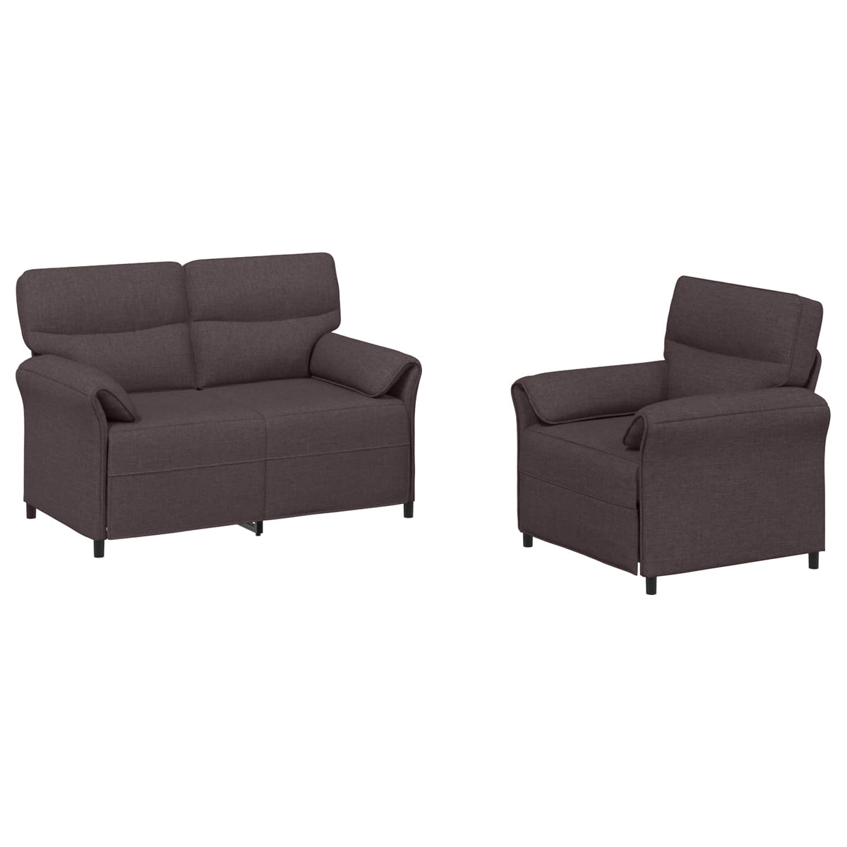 Set sofe 2 kom. Tamno smeđa Tkanina